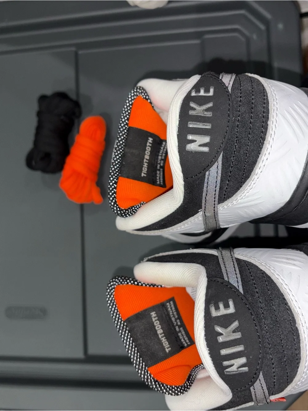Nike Dunk Low SB “TIGHTBOOTH” Size Men’s 7.5 Black /White /Orange & extra laces